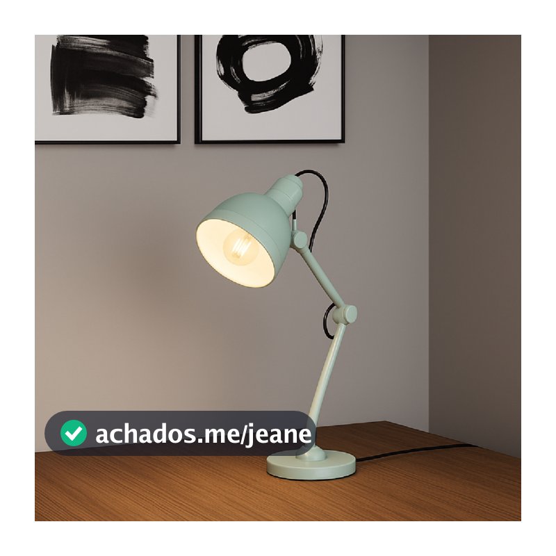 Luminária de Mesa para Quarto Lumix Modelo Pixar 25W E27 Abajur Articulado Bivolt Branco Preto Rosa e Azul Alut By Avant