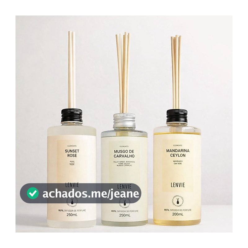 Refil De Difusor de Ambientes Perfumado Lenvie - Várias Fragrâncias - Com Varetas