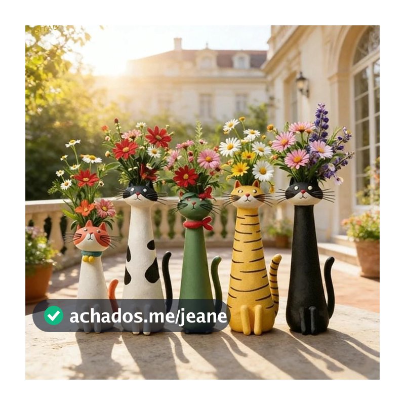 Vaso De Flores Caprichoso Para Gatos ISITAB , Plantador Em Formato De Gato Feito À Mão Exclusivo , Suporte De Resina Pec