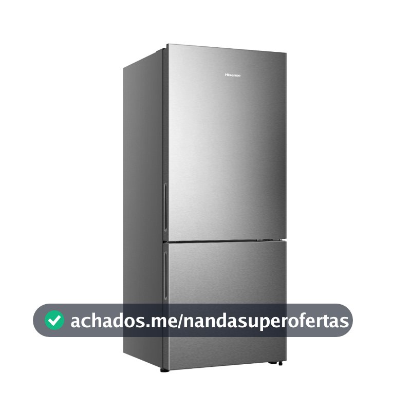 Geladeira Hisense Frost Free Inverse 417l Bottom Freezer Rb422 Inox
