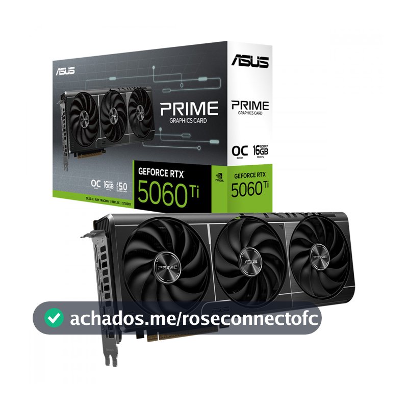 Placa de Vídeo Asus GeForce RTX 5060 TI Prime OC 8GB GDDR7 128Bits
