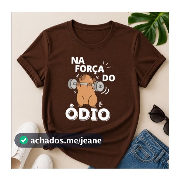 Blusa T-Shirt Linda Camiseta Feminina Capivara Na Força Do Ódio Academia Fitness Musculação Estilosa Treino P ao GG