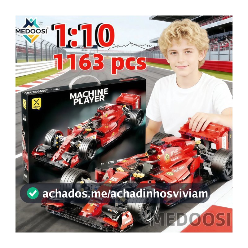 MEDOOSI F1 Bloco de Construção 455/1163 Peças Brinquedo Compatível Lego Fórmula Carro Modelo Montar para Criança/Adulto