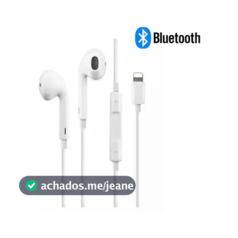 Fone de Ouvido entrada lightning P2 para Iphone e Android Microfone Bluetooth