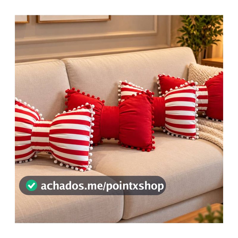 Almofadas Retangular Laço Natal Decoração Super Elegante