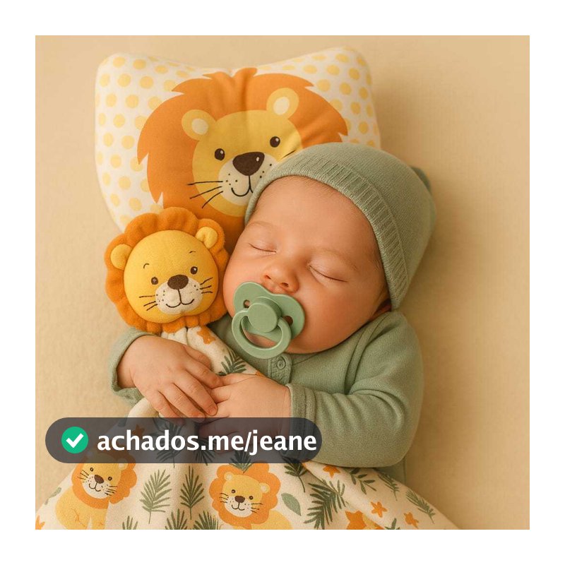 Kit Naninha Paninho Bebe Bichinho Pelucia Prendedor Chupeta + Travesseiro Anatomico Apoio Cabeça