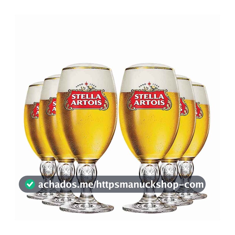 Jogo Taça de Cristal Stella Artois Belgium Taças Para Cerveja 6 Peças, 315ml - Ruvolo