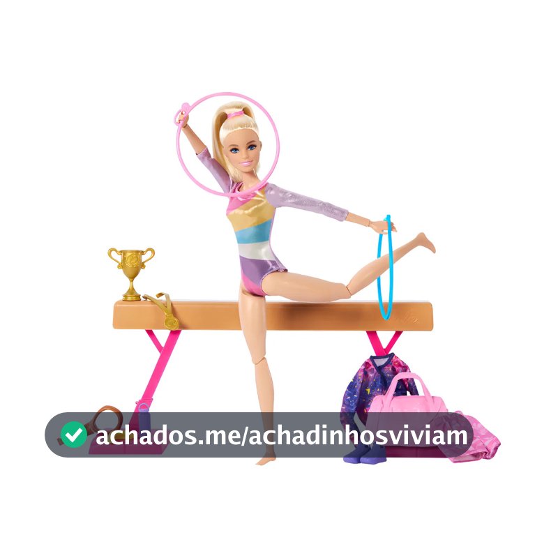 Boneca Barbie Profissões Loira Conjunto Ginasta HRG52 Mattel