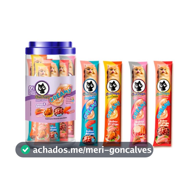 Petisco Gatos Chuchups Creamy Pote Sortido Com 24 Sachês