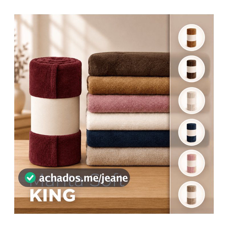 Manta Fleece Soft KING 2,80m x 2,50m Quentinha Coberta luxo Antialérgica Macia Mais Vendida
