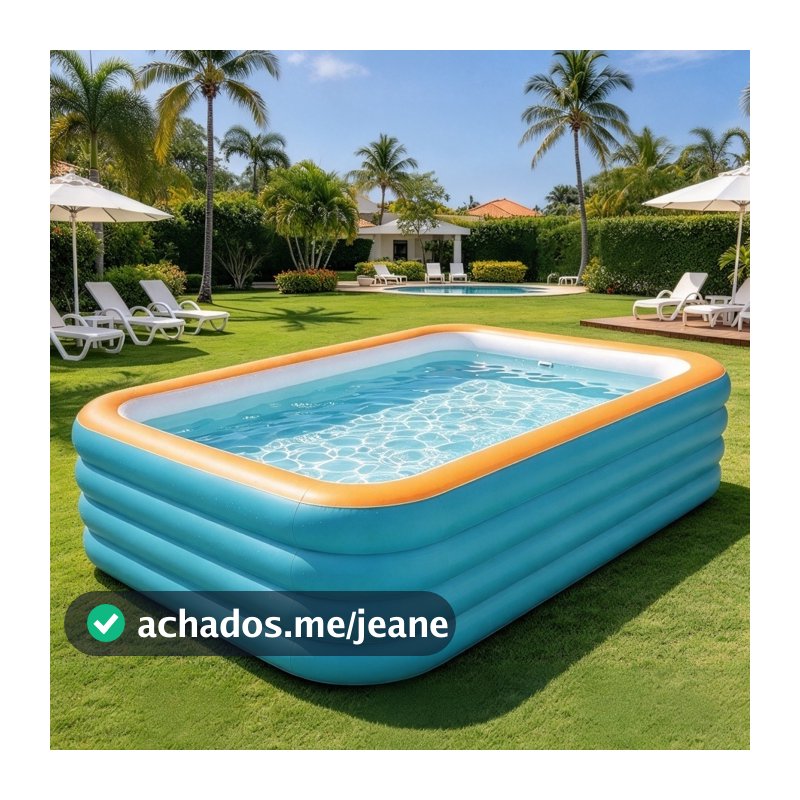 Piscina Inflável Retangular 4 Camadas 3m PVC Reforçado Para Família Jardinagem Verão