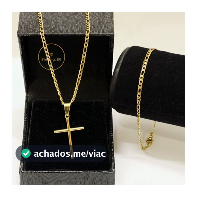 Kit Corrente Cordão Colar + Pulseira+Pingente Cruz Palito Banhados a ouro 18k Cordão Masculina Crucifixo Moeda Antiga