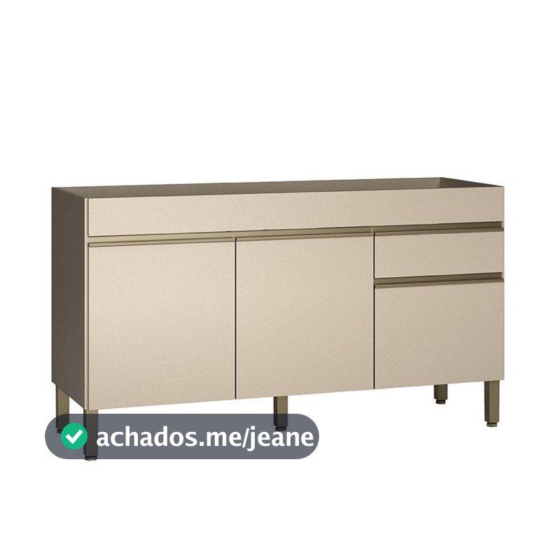 Balcão de Pia Line 150 cm Vanilla - Kits Paraná