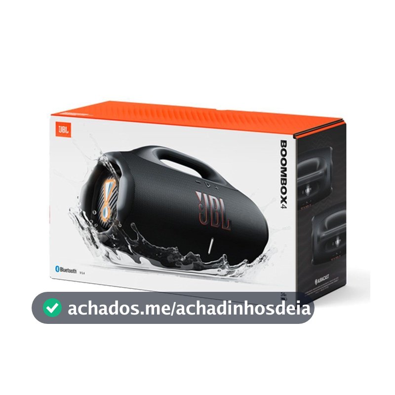 Caixa de Som Bluetooth JBL Boombox 4, com Auracast, IP68 Bivolt Preta