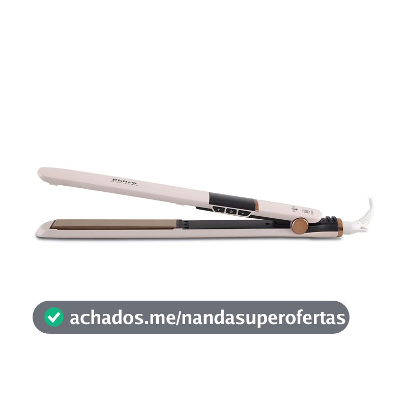 Prancha de Cabelo Philco Titanium Chrome Rose Bivolt PPR10