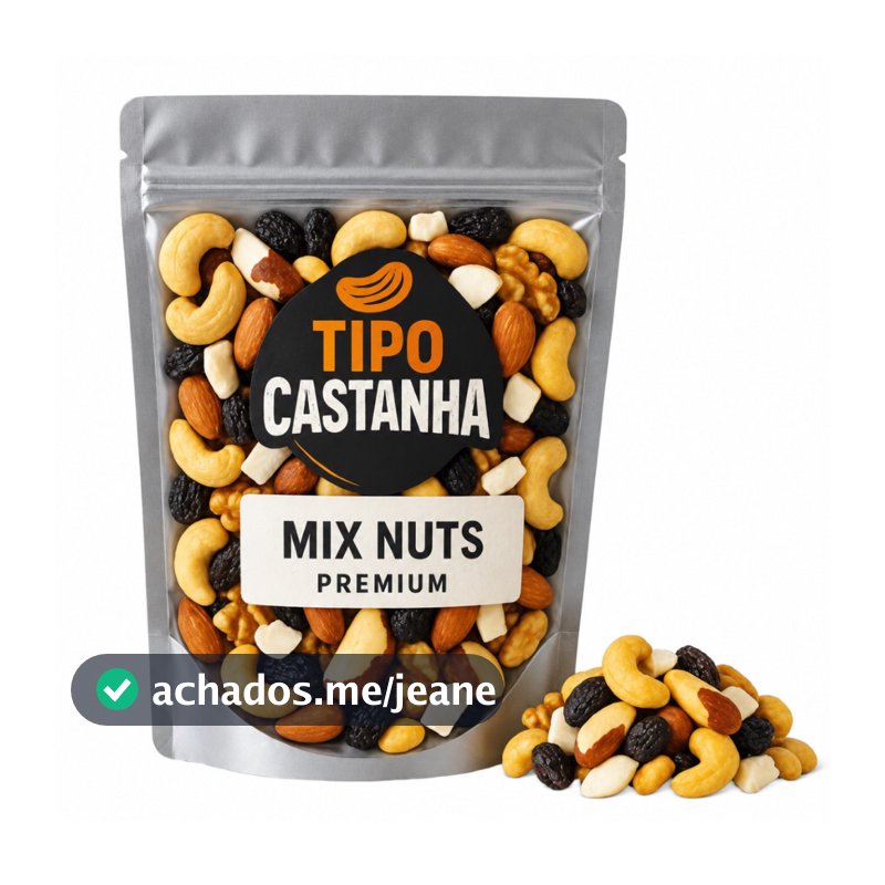 MIX NUTS PREMIUM - CASTANHA DO PARÁ/ CASTANHA DE CAJU/ AMENDOIM /COCO CHIPS/ UVA PASSA/NOZES/AMÊNDOAS