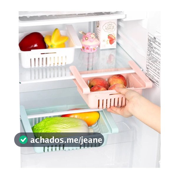 Cesto Organizador De Geladeira Multiuso Gaveta Retratil