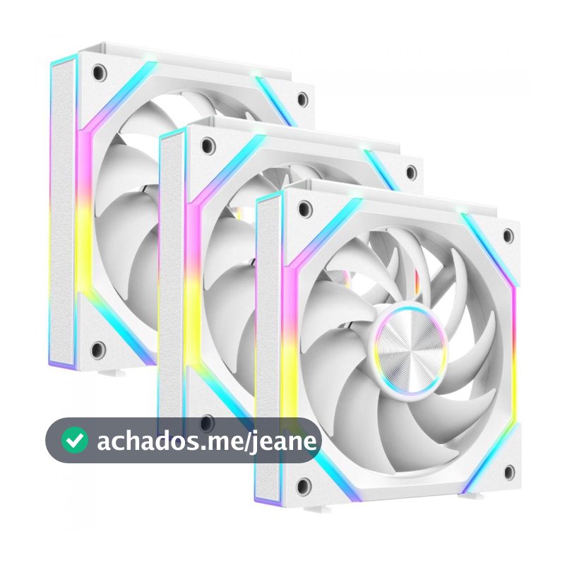Kit Fan Com 3 Unidades SuperFrame Pulse ARGB 120mm PWM Branco SF-FN-PSK12AW
