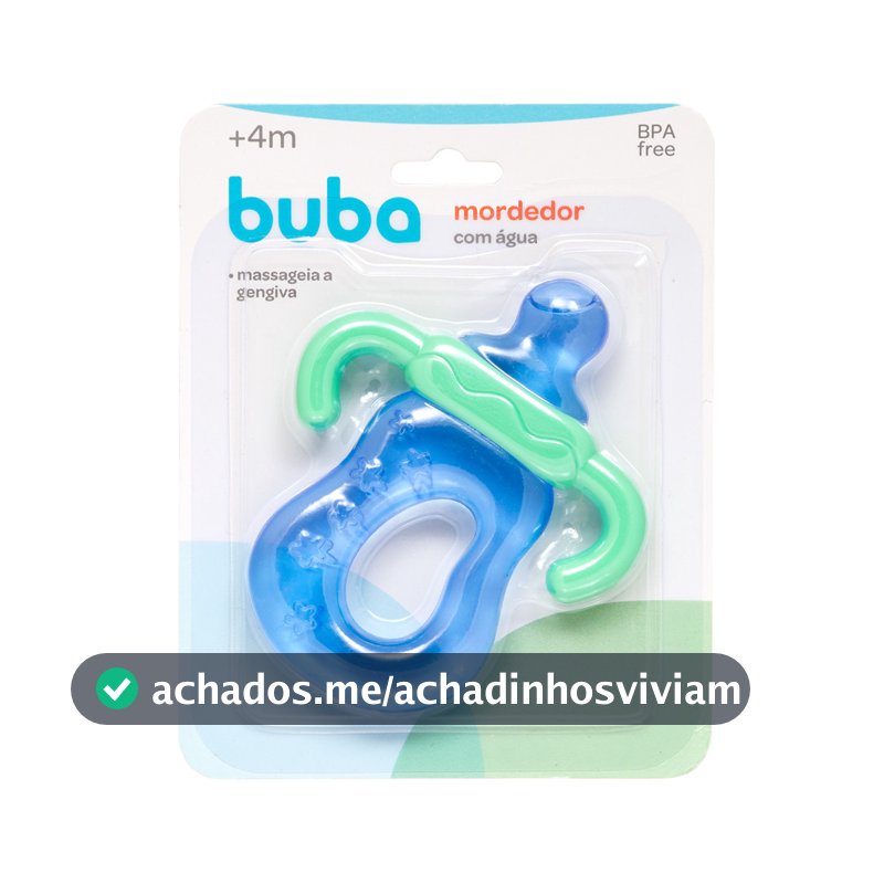 Mordedor com Água Buba Mamadeira Resfriável Azul