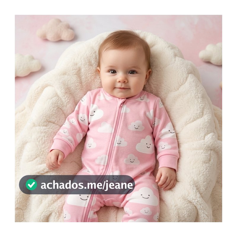 Macacão Pé Reversível Feminino Confortável Menina 100% Algodão