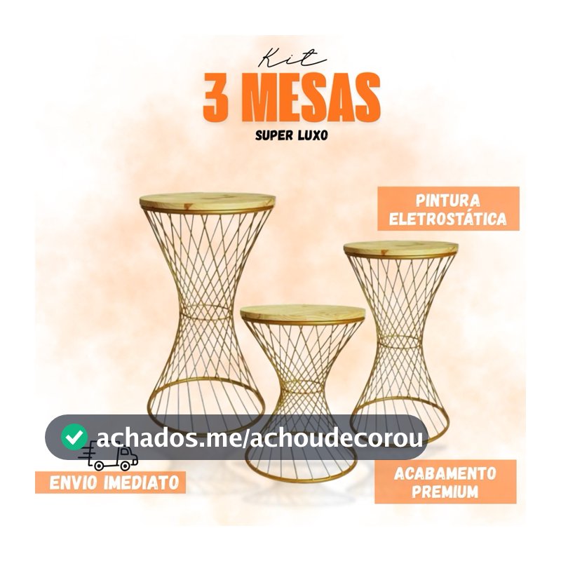 Kit trio de mesa cruzada Redonda Para decoração de Festa e Eventos