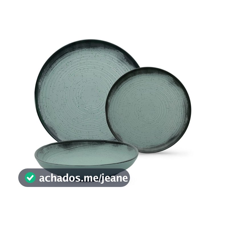 Aparelho de Jantar 18 Peças Flat Pacífico Cerâmica Oxford Jogo de Jantar