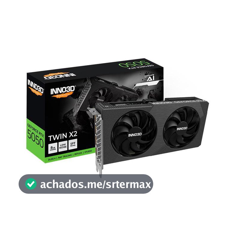 Placa de Video INNO3D GeForce RTX 5050 Twin X2, 8GB, GDDR6, 128-bit, N50502-08D6-174071N