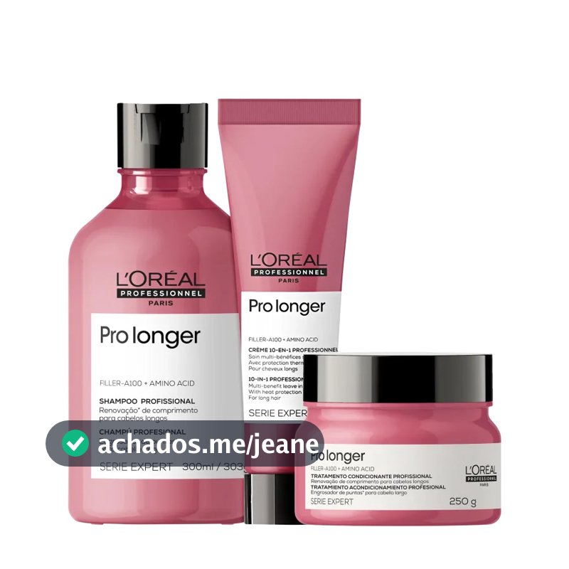 Kit Pro Longer Shampoo, Máscara e Leave 150ml - L'Oréal