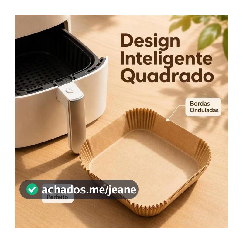 Kit 100 forma de airfryer descartavel antiaderente de papel cozinha quadrado fritadeira cozimento