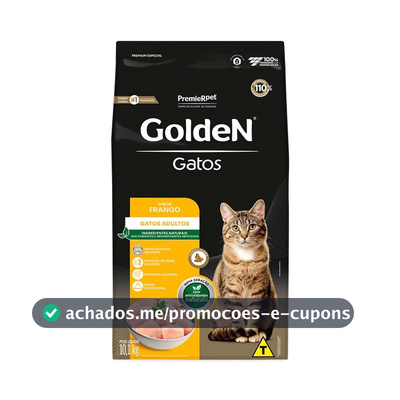 Ração Golden Para Gatos Adultos Sabor Frango 10,1kg