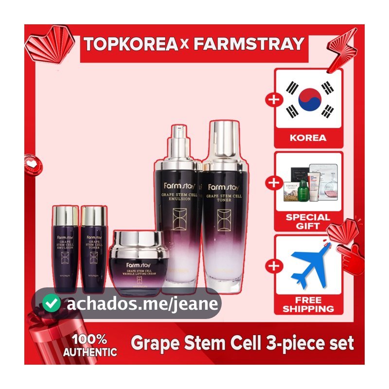 Conjunto De 3 Peças De Células-Tronco De Uva FARMSTAY TOPKOREA Envio Da Coreia