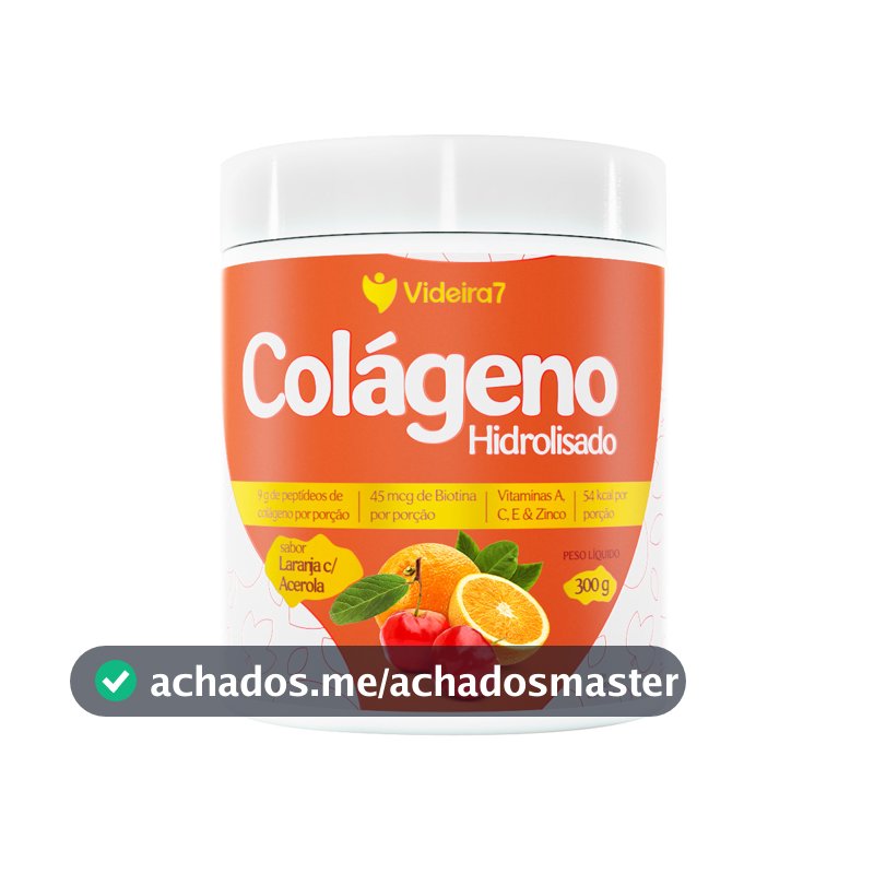 Colágeno Hidrolisado + Vitaminas, Minerais e Biotina – Sabor Laranja com Acerola 300g