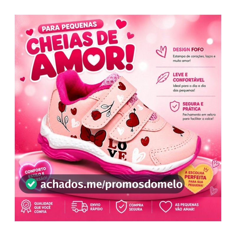 Tênis Infantil Feminino Com Luz do 20 ao 27 01-010 - Yahup