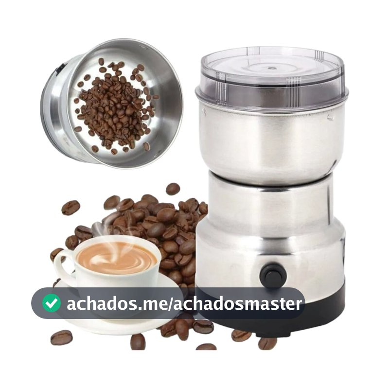 Moedor de Café Grãos Elétrico Aço Inox Compacto 110v 4 Lâminas