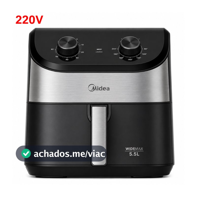 Fritadeira Air Fryer 5,5l Widemax Com Interior De Alumínio 1900w Midea - 220V