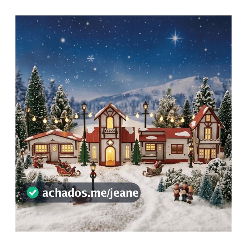 Vila Natalina 4 Casinhas Decoração de Natal Envio Rápido