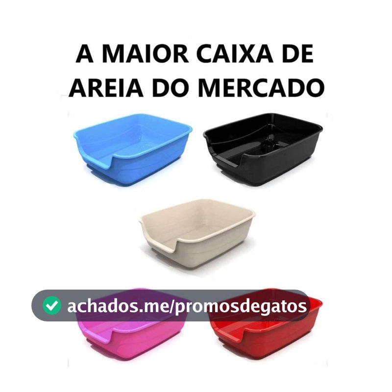 Caixa de Areia Gatos Grande 62x50x20 Furba Jumbox pet injet  Maior do Mercado