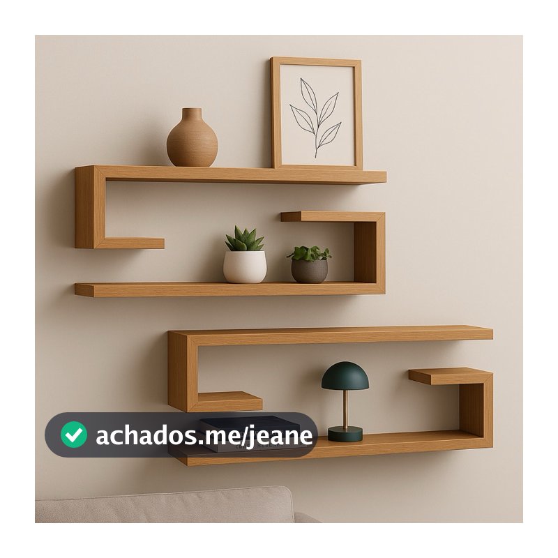 Kit de Nichos Em Formato  Jota  Sala  Escritório Prateleira Decorativa Parede