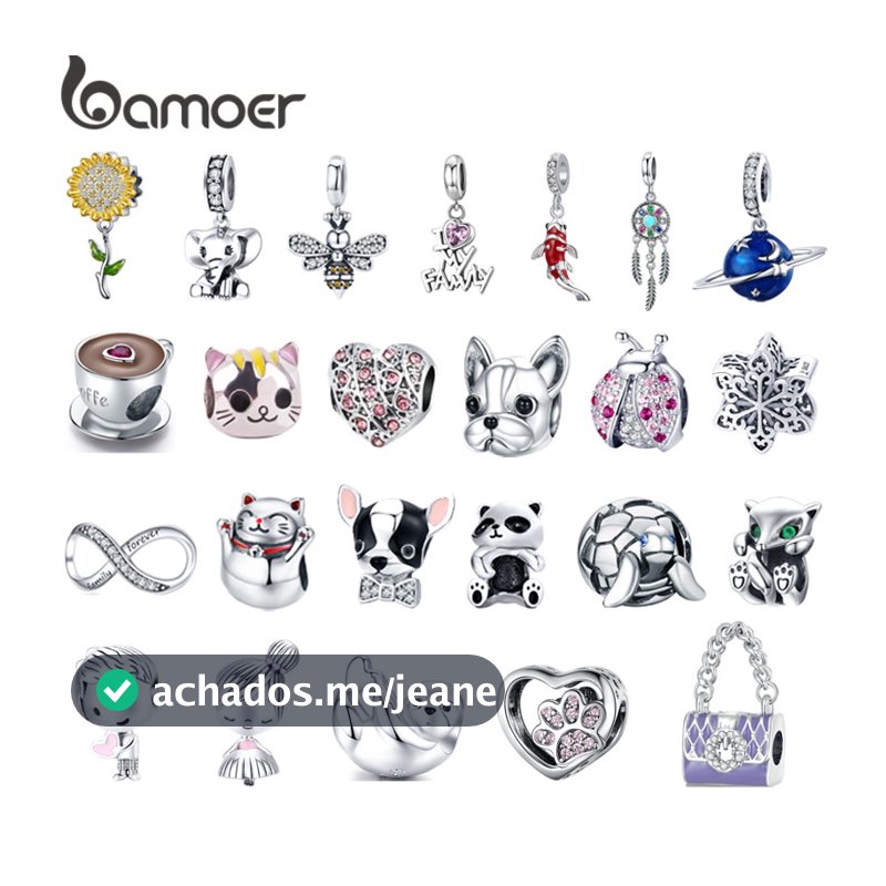 Bamoer Miçangas Fofas Padrão De Coração Animal Charmosas Para Pulseiras Ou Colar Jóias