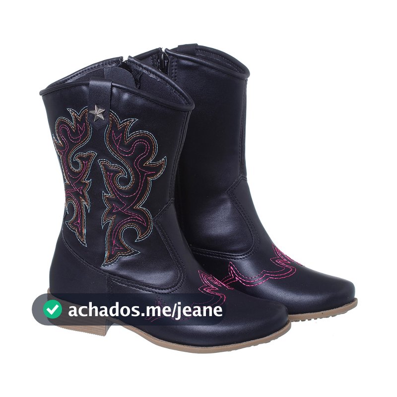 Bota Texana Botina Menina Country Feminina Infantil Rodeio Moda Western Estilo