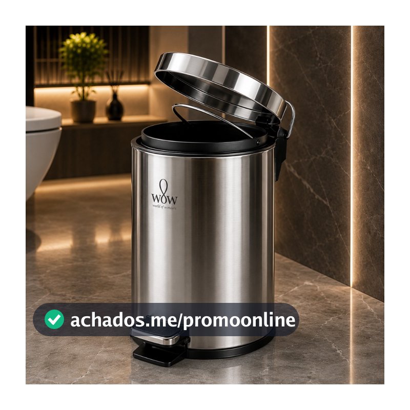 Lixeira Inox 5 Litros Cesto Com Pedal E Balde Removível