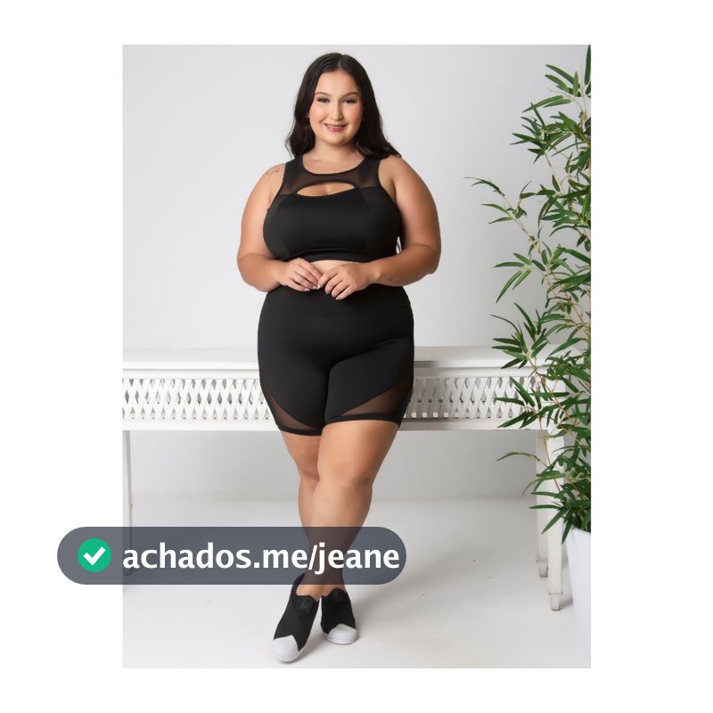 Conjunto Plus Size Detalhe em Tule ( Bermuda + Top) 11062/11063