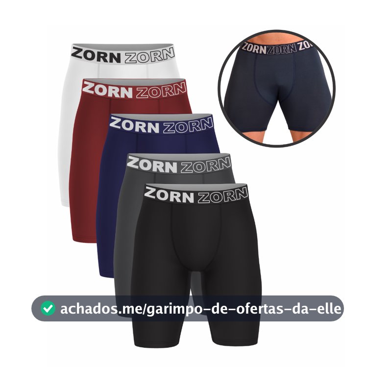 Kit 05 Cuecas Boxer Ciclista Comprida Long Leg Microfibra