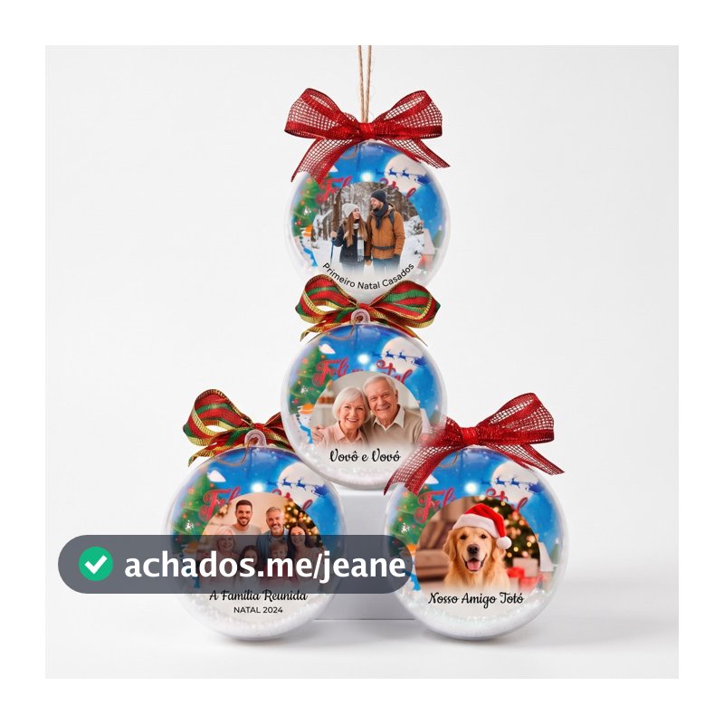 Kit 14 Bolinha de natal personalizada com foto, mensagem, nome, imagem que desejar