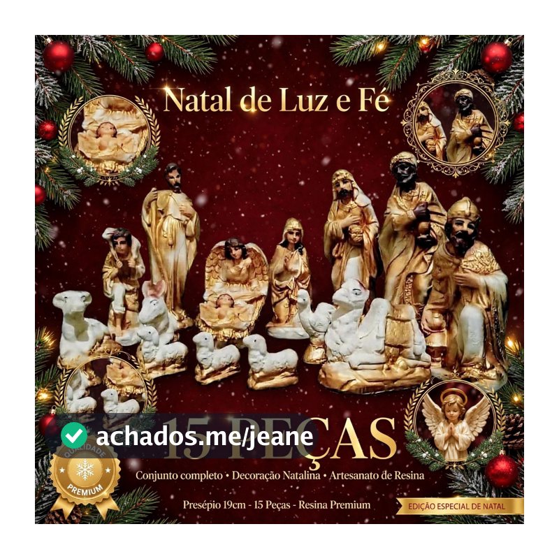 Presépio de Natal Completo em (Gesso) 15 peças