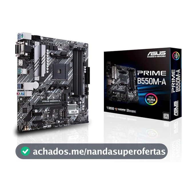 Placa mãe ASUS Prime B550M-A AMD B550 soquete AM4 Micro ATX DDR4-SDRAM