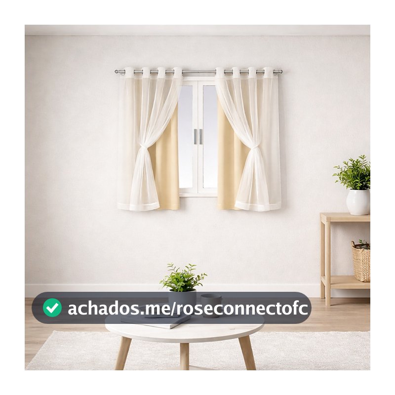 Cortina Blackout PVC com Voil Liso Corta 100% a luz 2,20X1,30 Blecaute Varias Cores