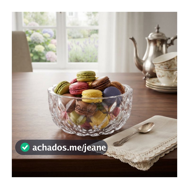 Centro de Mesa Lyor Deli Diamond de Cristal 25x13cm Fruteira Decorativa Frutas Doces Mesa Posta Sala de Jantar Decoração