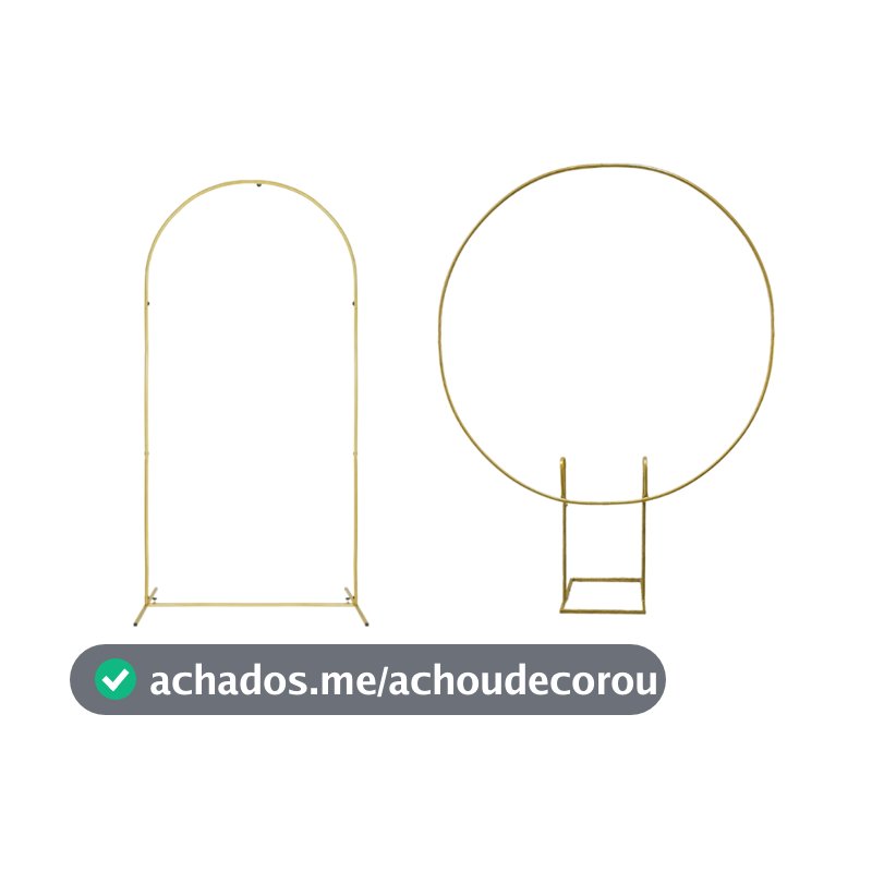 Kit 2 Painel Arco 1 Romano + 1 Rendondo Estrutura Suporte Desmontável Para Montar Fundo Com Bexigas de Festa Eventos Fes