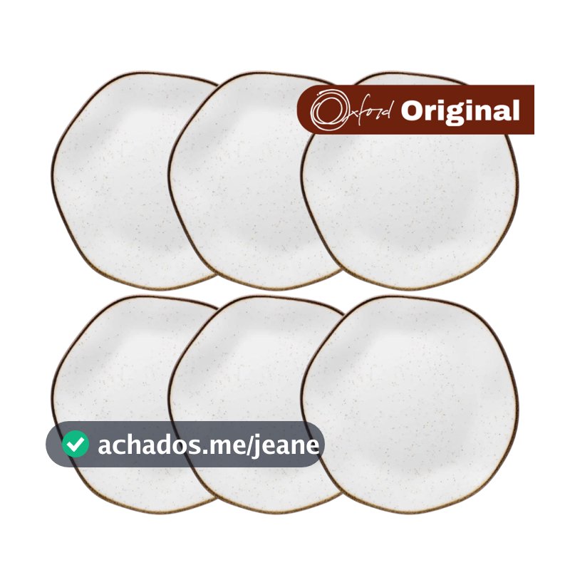 Conjunto 6 Pratos Rasos Porcelana 27,5Cm Ryo Maresia - Oxford Original
